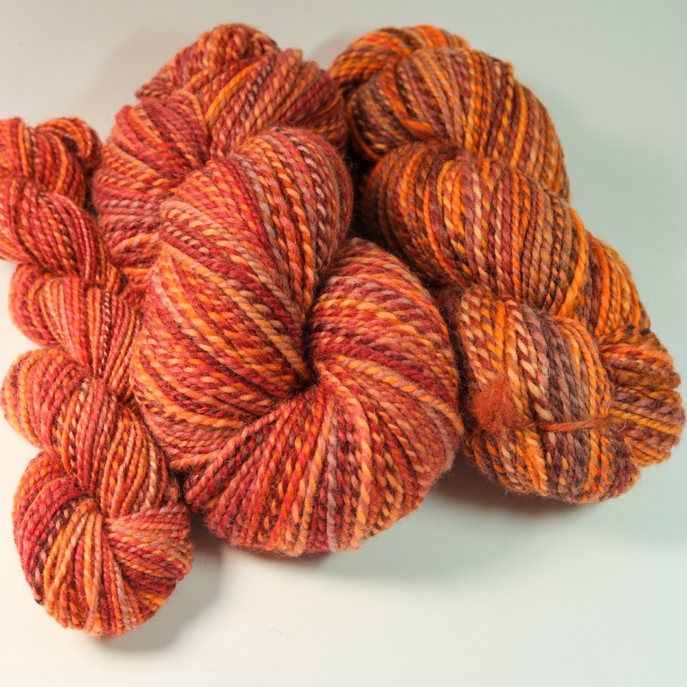 Autumn Handspun Corriedale Wool Yarn 69 Yds